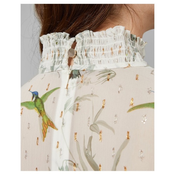 NWT TED BAKER ANDRAY Fortune Layered Ruffle Mint Dress Zs 4 - Picture 10 of 10